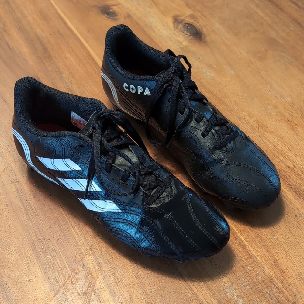 Adidas Black and White Athletic Shoes for Field Sports